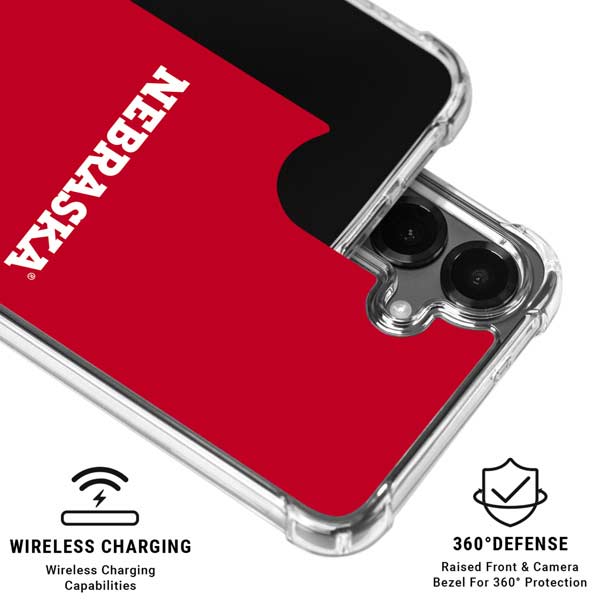 University of Nebraska Red Galaxy S26 Clear Case