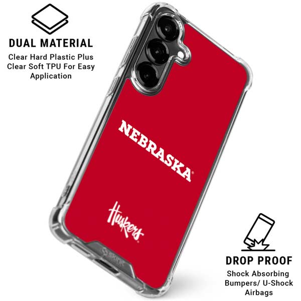 University of Nebraska Red Galaxy S26 Clear Case