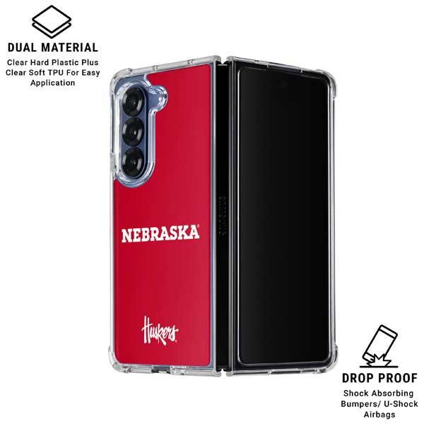 University of Nebraska Red Galaxy Z Fold7 Clear Case