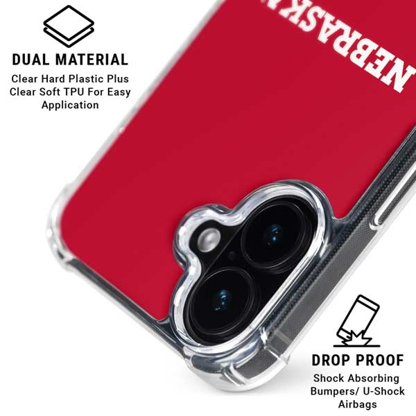 University of Nebraska Red iPhone 17 Clear Case