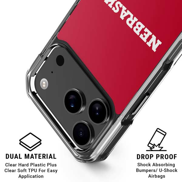 University of Nebraska Red iPhone 17 Pro Clear Case