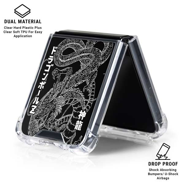 Dragon Ball Z Negative Shenron Galaxy Z Flip7 Clear Case