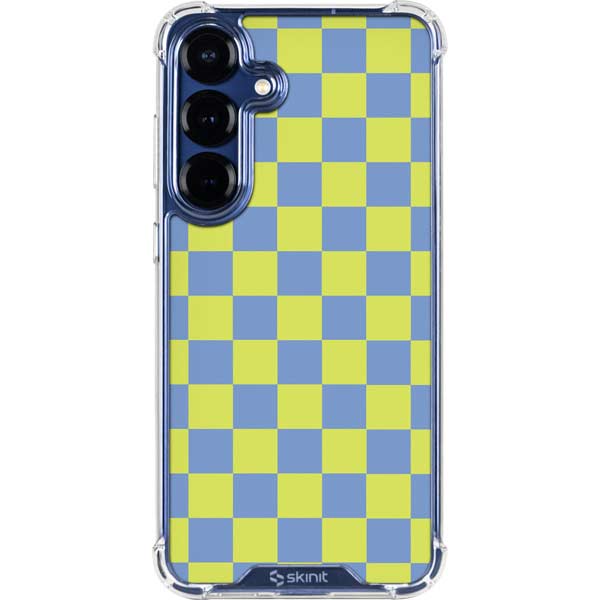 Neon Checkered Galaxy S25 Plus Clear Case