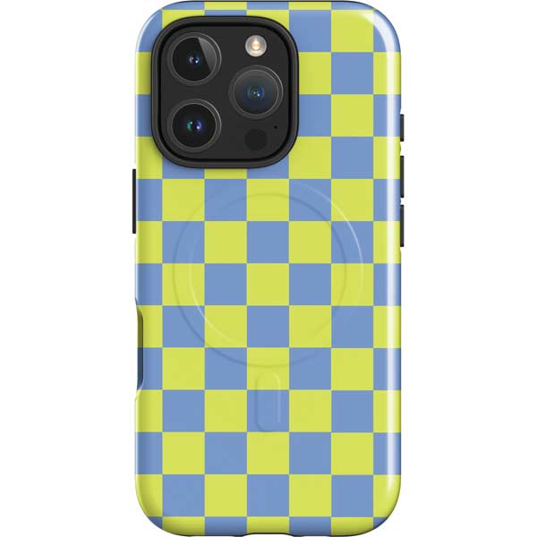 Neon Checkered iPhone 16 Pro Magsafe Impact Case