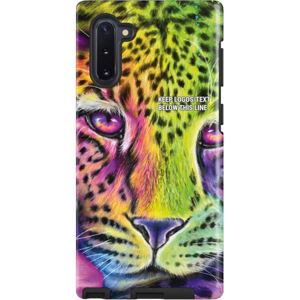Neon Rainbow Cheetah with Rose by Sheena Pike Galaxy Cases
