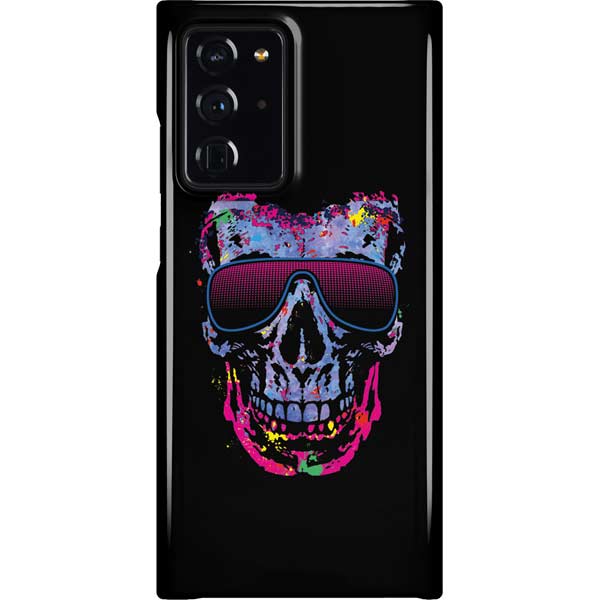 Liquid Blue Neon Skull with Glasses Galaxy Cases