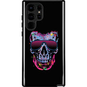 Liquid Blue Neon Skull with Glasses Galaxy Cases