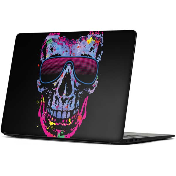 Liquid Blue Neon Skull with Glasses Surface Laptop 7 15in Skin