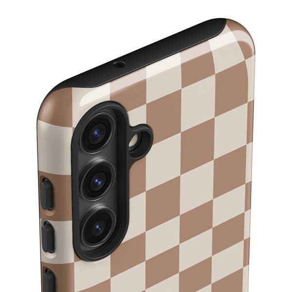 Neutral Checkered Galaxy S25 Plus Impact Case