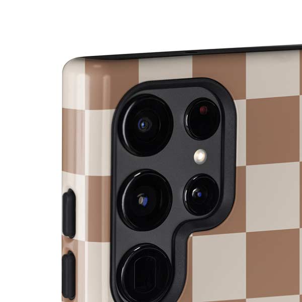Neutral Checkered Galaxy S25 Ultra Impact Case