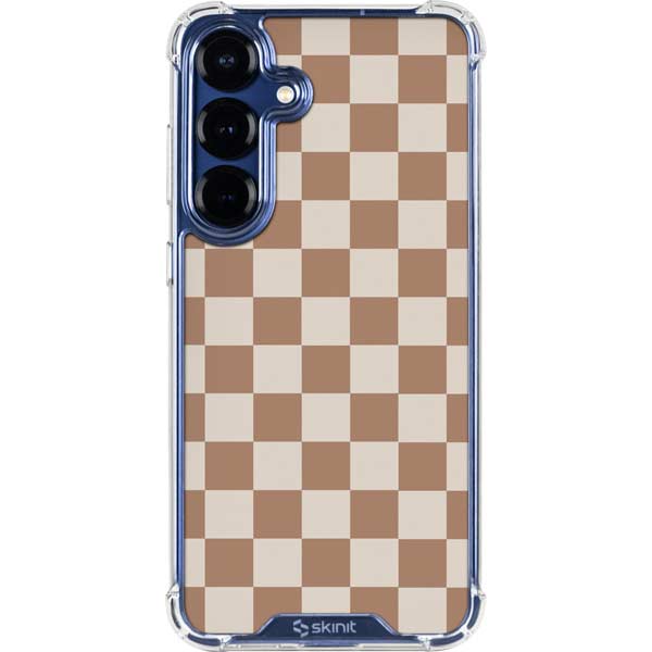 Neutral Checkered Galaxy S25 Plus Clear Case