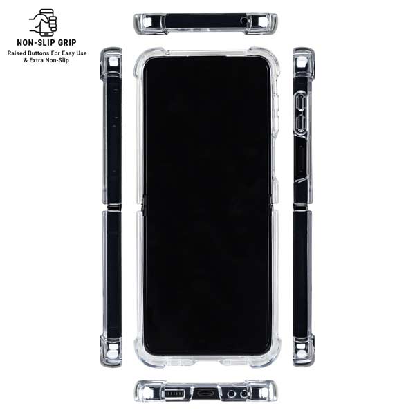 Neutral Checkered Galaxy Z Flip7 Clear Case