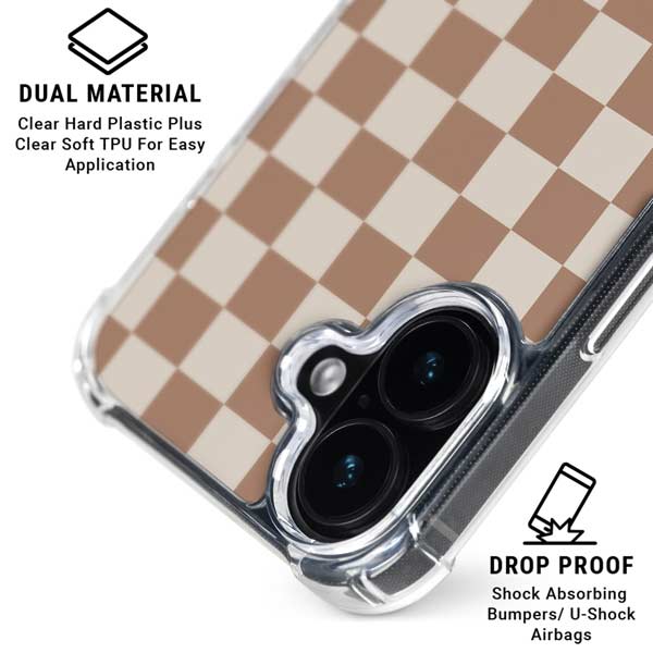 Neutral Checkered iPhone 16 MagSafe Case