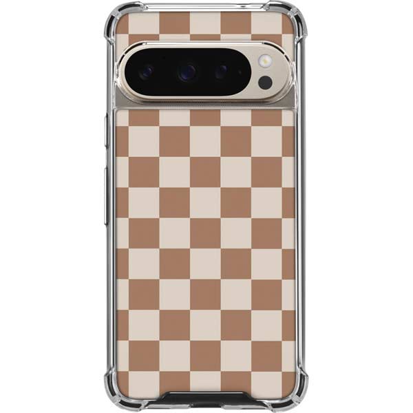 Neutral Checkered Pixel 9 Pro XL Clear Case