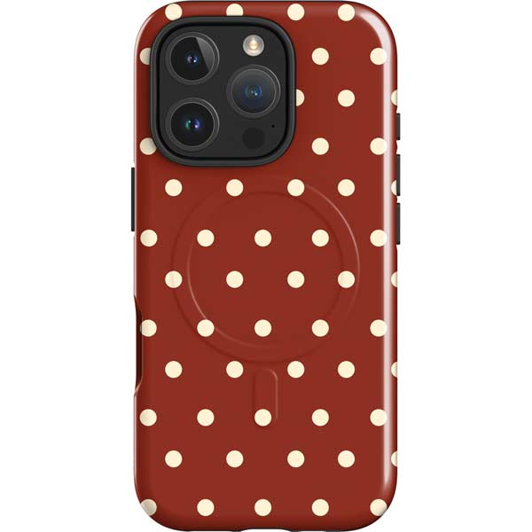 Neutral Polka Dots iPhone 16 Pro Magsafe Impact Case