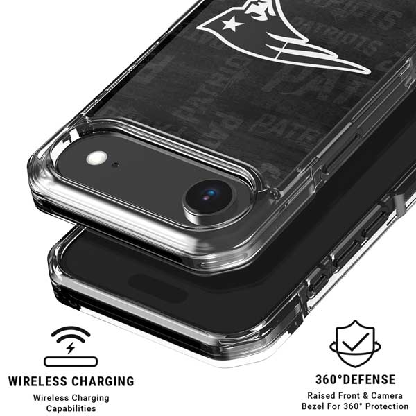NFL New England Patriots Black & White iPhone 17 Air Clear Case