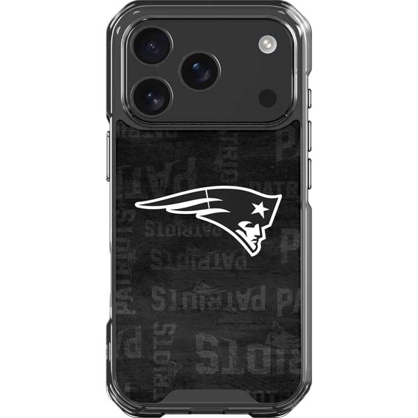 NFL New England Patriots Black & White iPhone 17 Pro Clear Case