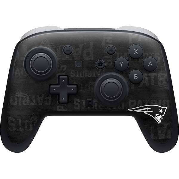 NFL New England Patriots Black & White Nintendo Switch 2 (2025) Pro Controller Skin
