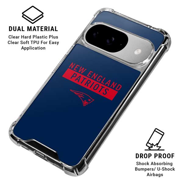 NFL New England Patriots Blue Performance Series Google Pixel 10 Clear Case