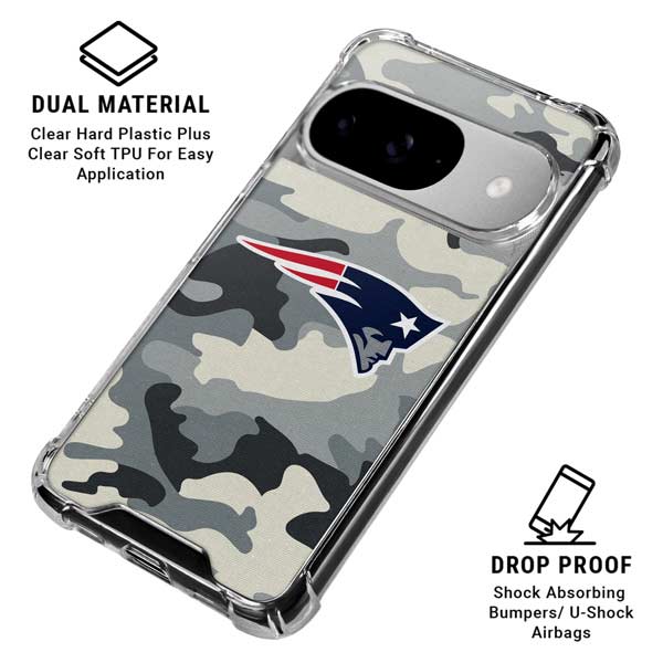 NFL New England Patriots Camo Google Pixel 10 Clear Case