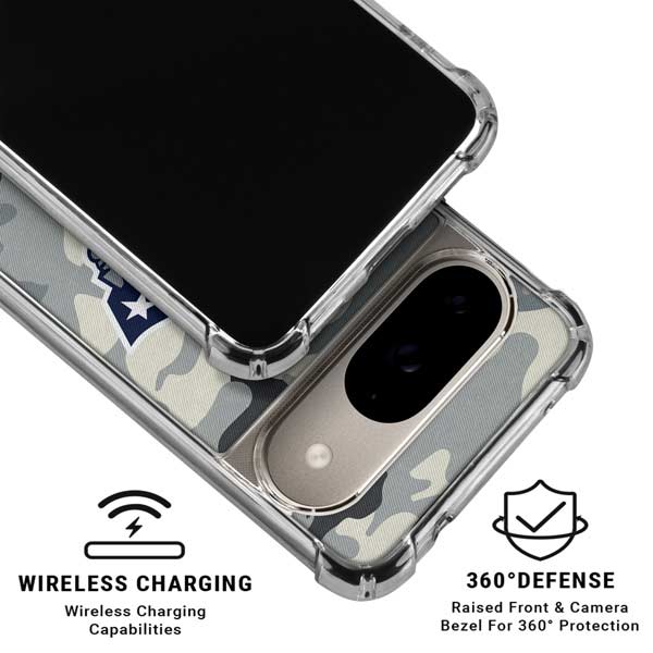 NFL New England Patriots Camo Google Pixel 10 Clear Case