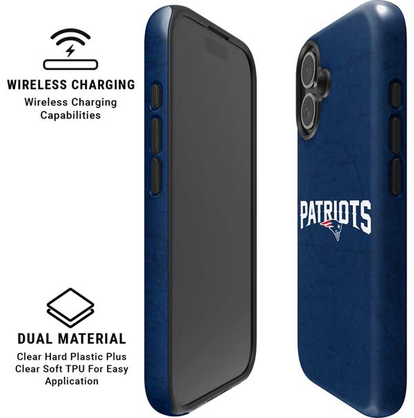 NFL New England Patriots Distressed iPhone 16 Magsafe Impact Case