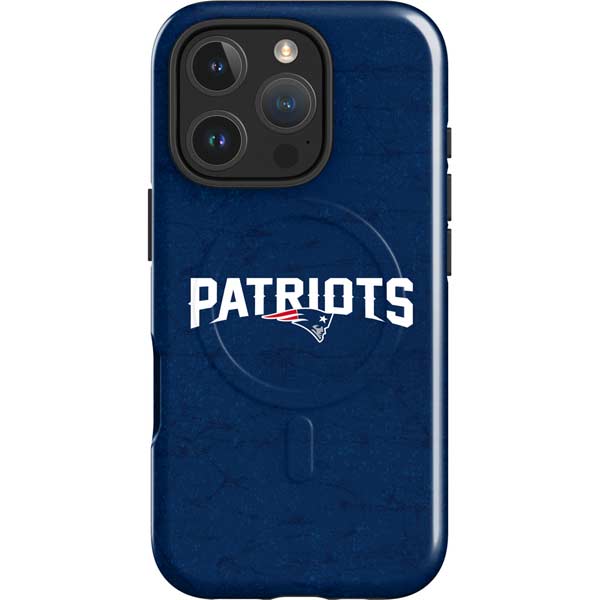 NFL New England Patriots Distressed iPhone 16 Pro Max Magsafe Impact Case