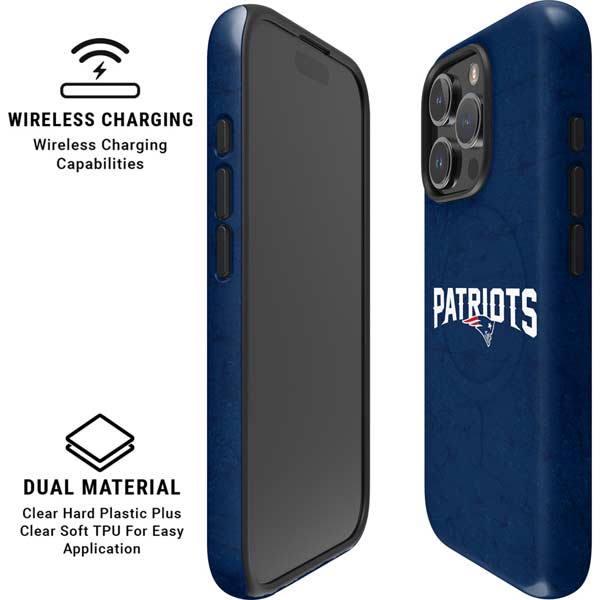 NFL New England Patriots Distressed iPhone 16 Pro Max Magsafe Impact Case