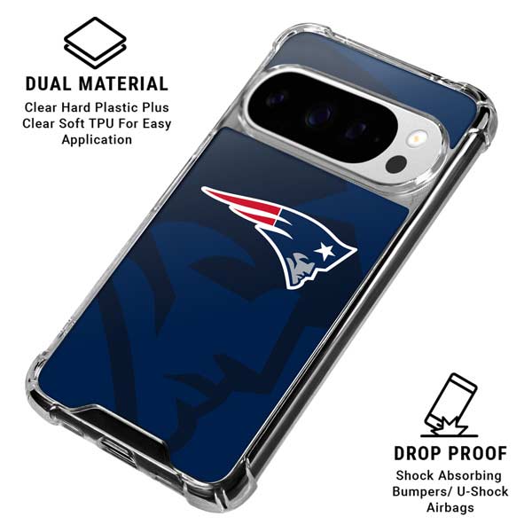 NFL New England Patriots Double Vision Google Pixel 10 Pro XL Clear Case