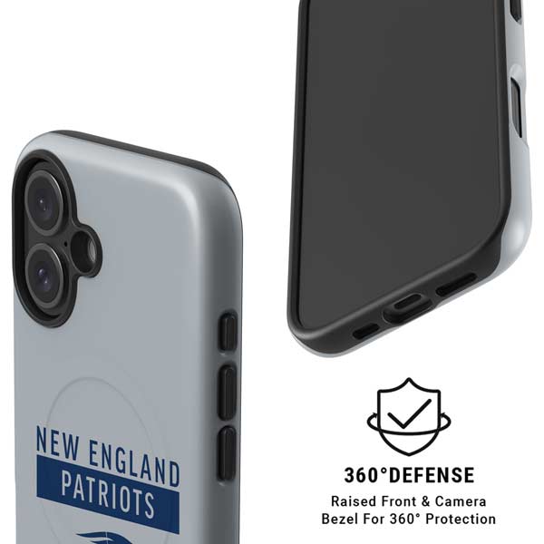 NFL New England Patriots Grey Performance Series iPhone 16 Magsafe Impact Case