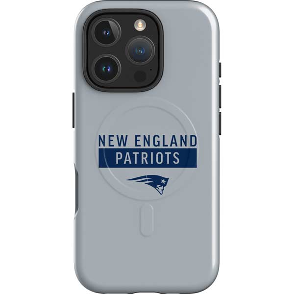NFL New England Patriots Grey Performance Series iPhone 16 Pro Magsafe Impact Case