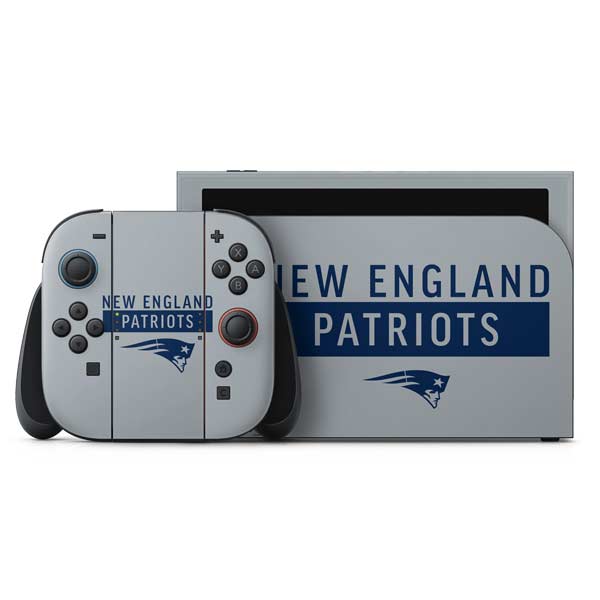 NFL New England Patriots Grey Performance Series Nintendo Switch 2 (2025) with Joy-Con Skin