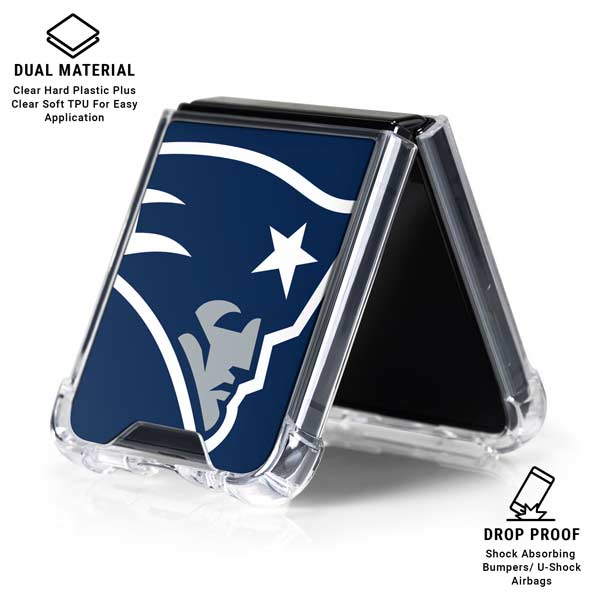 NFL New England Patriots Large Logo Galaxy Z Flip7 Clear Case