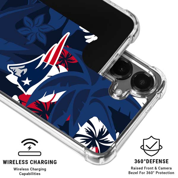 NFL New England Patriots Tropical Print Galaxy S26 Clear Case
