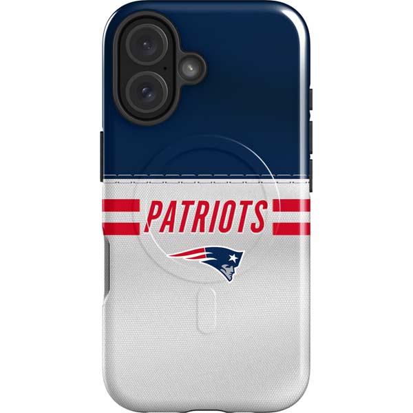 NFL New England Patriots White Striped iPhone 16 Magsafe Impact Case