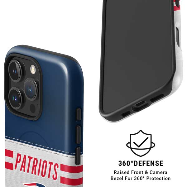 NFL New England Patriots White Striped iPhone 16 Pro Magsafe Impact Case