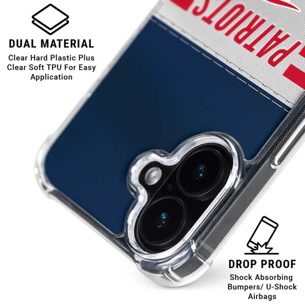 NFL New England Patriots White Striped iPhone 17 MagSafe Case