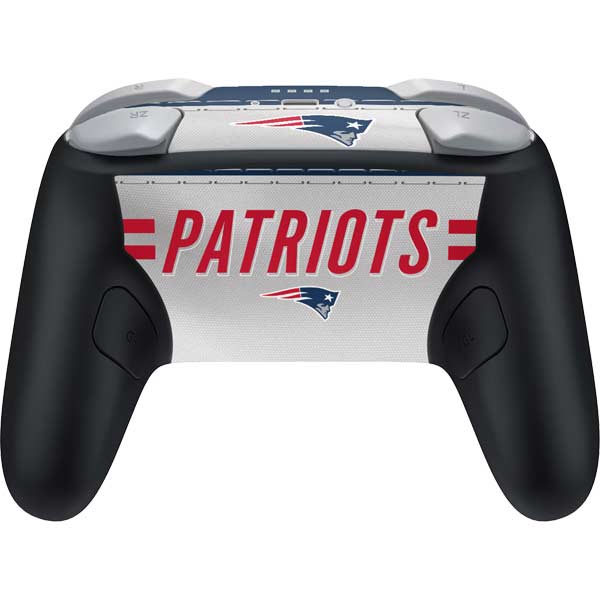 NFL New England Patriots White Striped Nintendo Switch 2 (2025) Pro Controller Skin