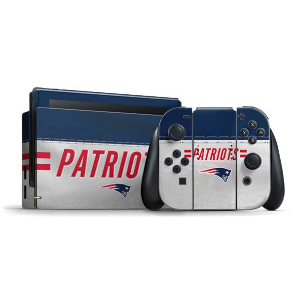 NFL New England Patriots White Striped Nintendo Skins