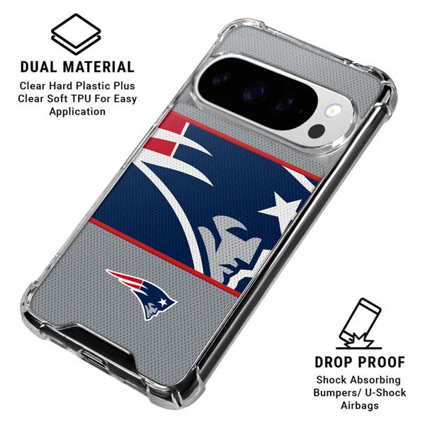 NFL New England Patriots Zone Block Google Pixel 10 Pro XL Clear Case