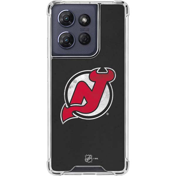NHL New Jersey Devils Distressed Moto G Play 5G (2025) Clear Case
