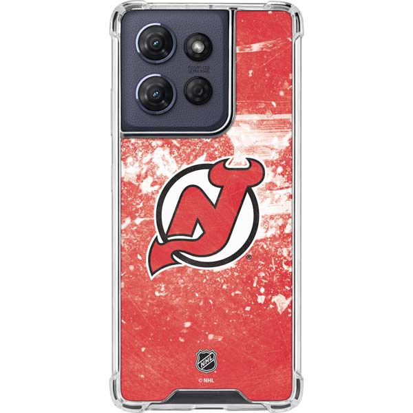 NHL New Jersey Devils Frozen Moto G 5G (2025) Clear Case