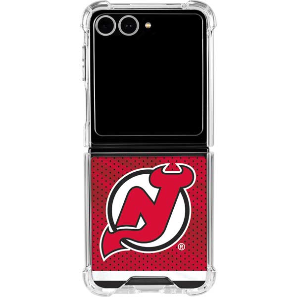 NHL New Jersey Devils Home Jersey Galaxy Z Flip7 Clear Case