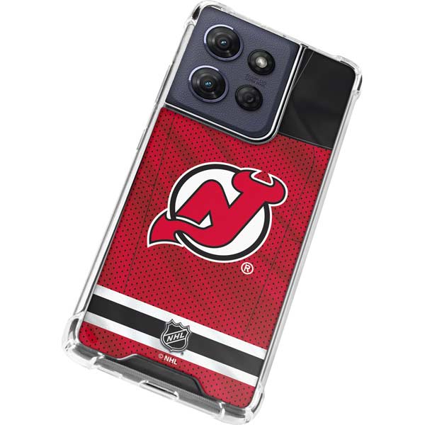 NHL New Jersey Devils Home Jersey Moto G 5G (2025) Clear Case