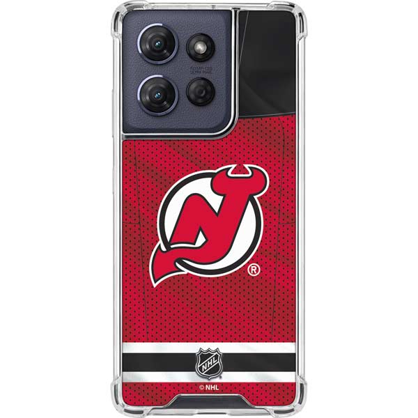 NHL New Jersey Devils Home Jersey Moto G Play 5G (2025) Clear Case