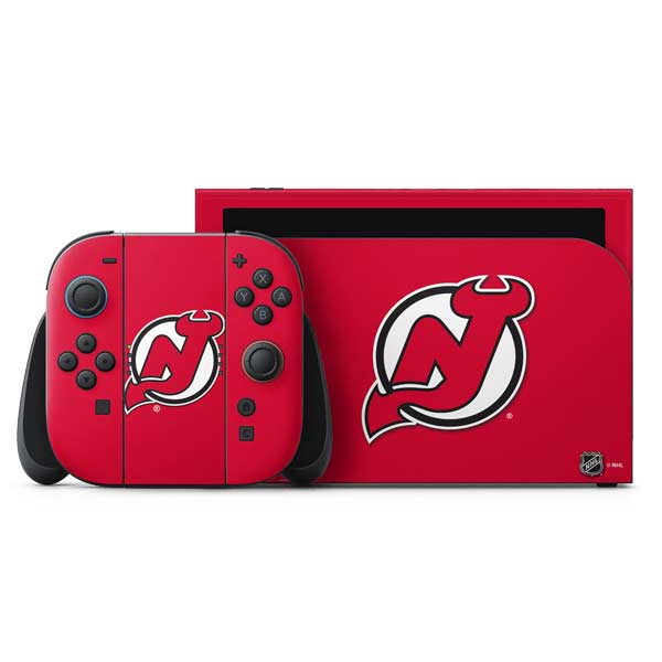 NHL New Jersey Devils Solid Background Nintendo Skins