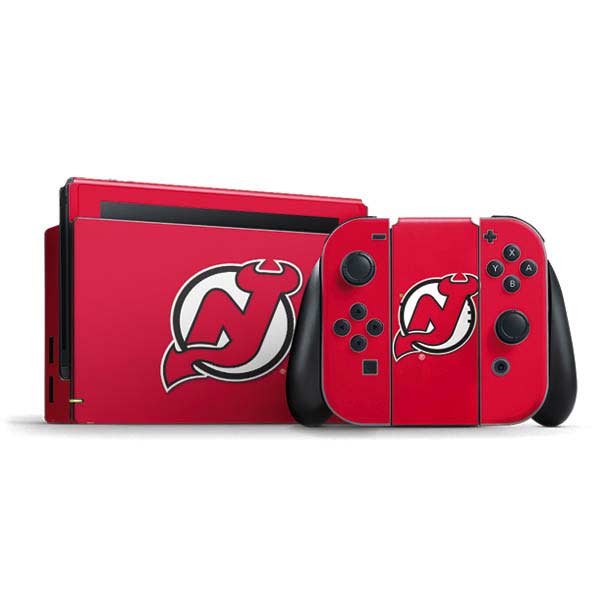 NHL New Jersey Devils Solid Background Nintendo Skins