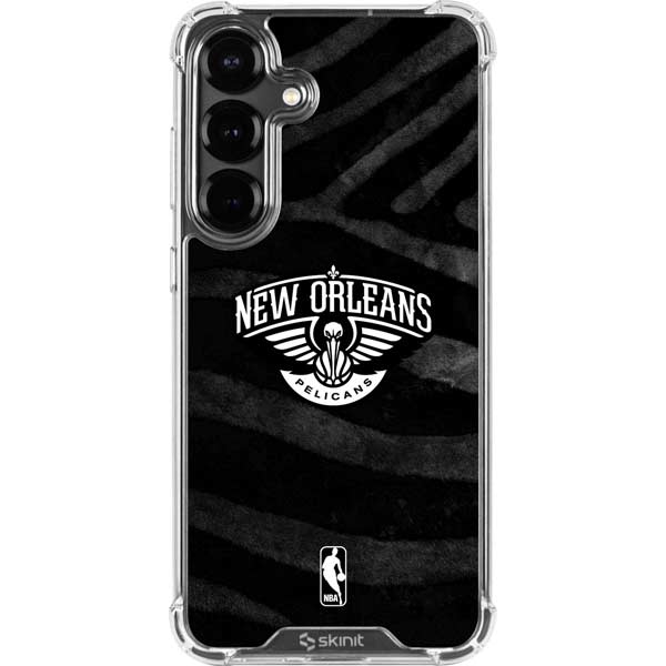 NBA New Orleans Pelicans Black Animal Print Galaxy S26 Clear Case