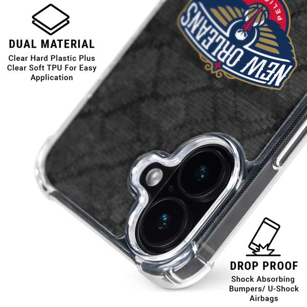 NBA New Orleans Pelicans Dark Rust iPhone 17 Clear Case