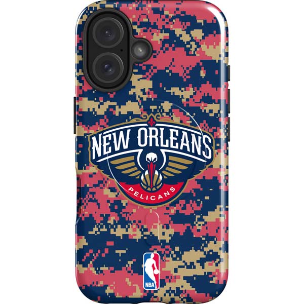 NBA New Orleans Pelicans Digi Camo iPhone 16 Magsafe Impact Case